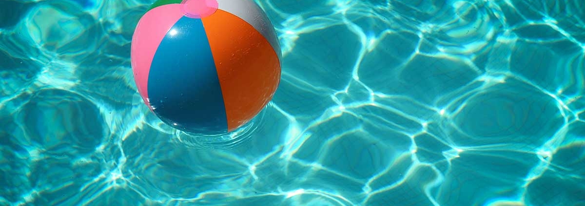summer beach ball in cool water